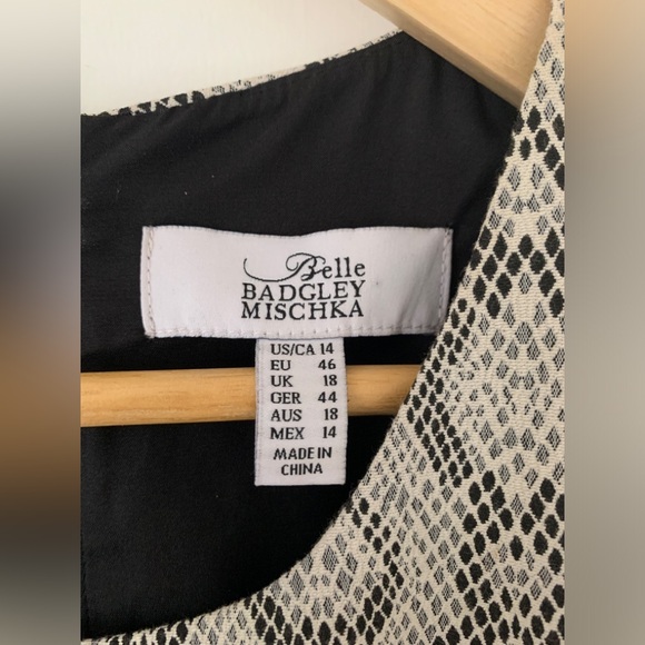 Badgley Mischka Belle snakeskin A-Line dress US 14 - Picture 4 of 6